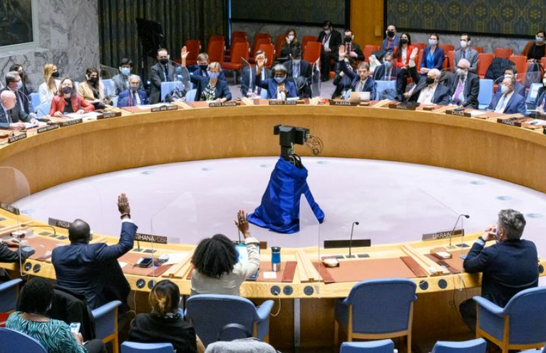 Foto: ONU/Loey Felipe, Vista panorámica de la sesión del Consejo de Seguridad de la ONU sobre la situación en Ucrania.